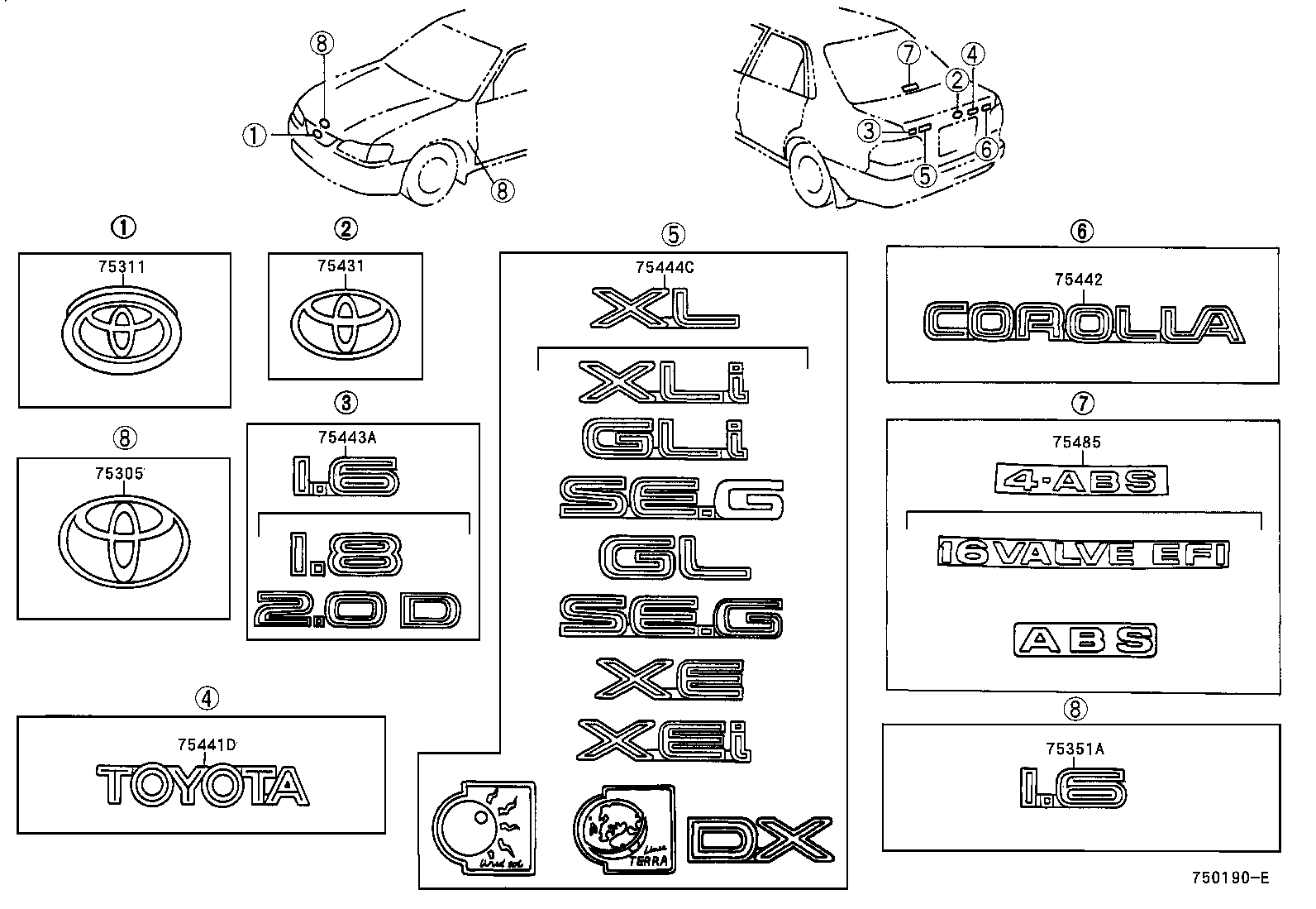 75331-12110 EMBLEM, HOOD product image