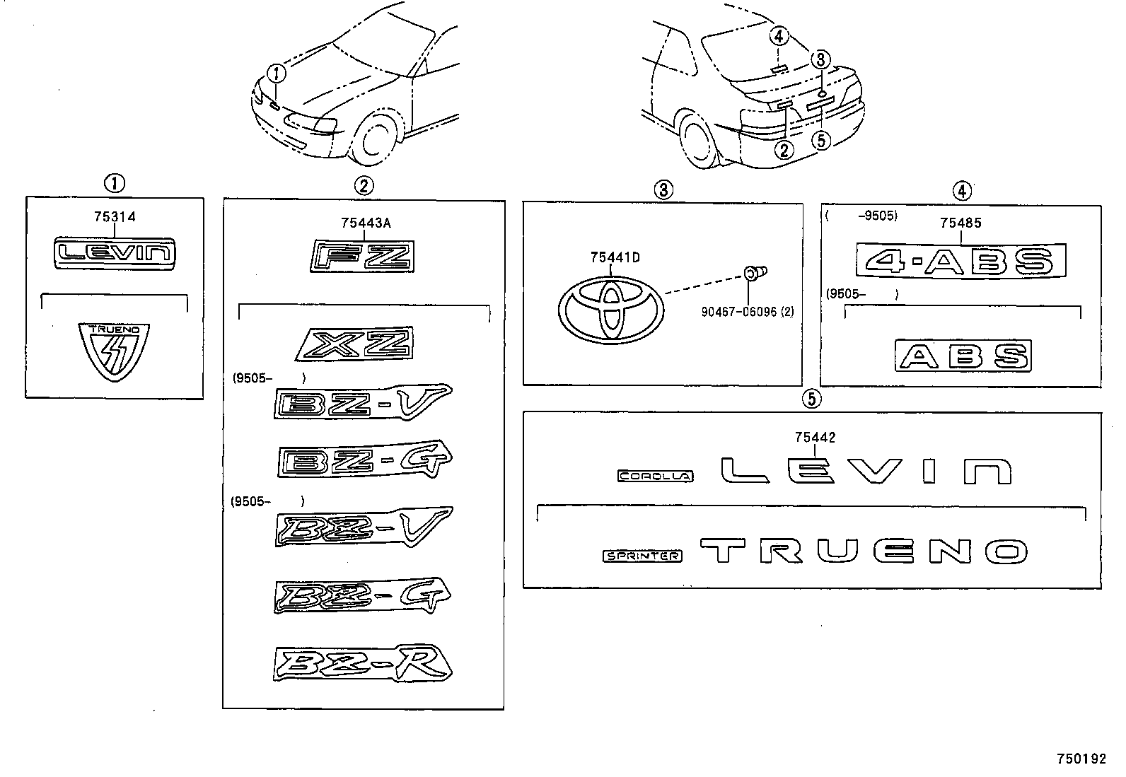 75443-1A720-B0 PLATE, LUGGAGE COMPARTMENT DOOR, NO.3 product image