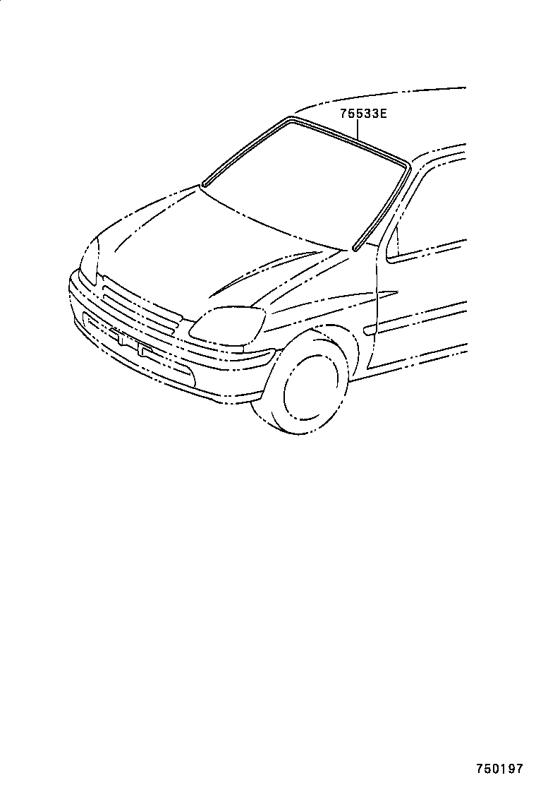 75533-46010 MOULDING, WINDSHIELD, OUTSIDE product image