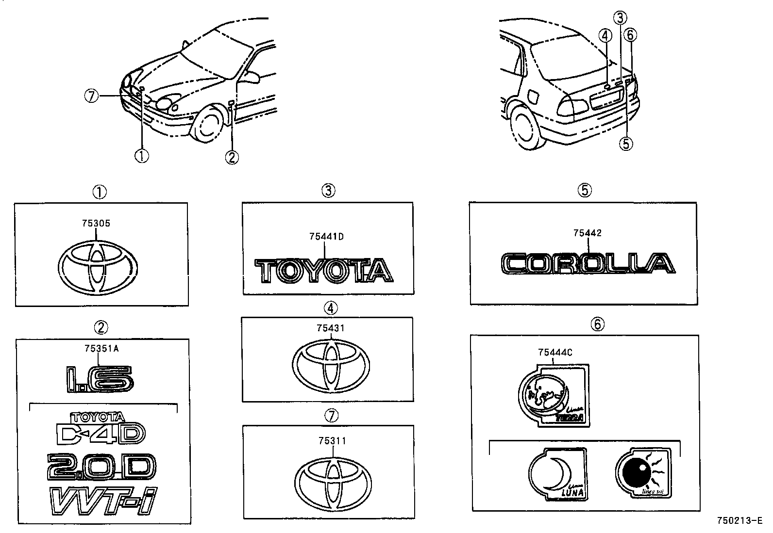 75331-12100 EMBLEM, HOOD product image