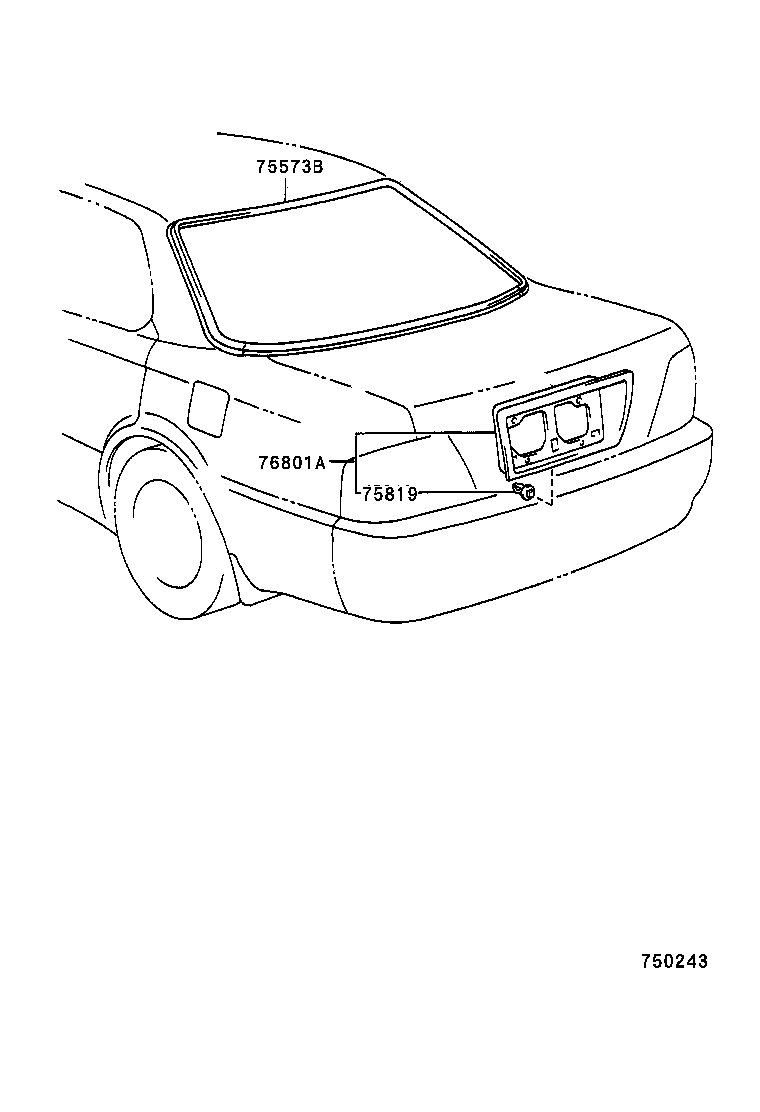 75573-32130 MOULDING, BACK WINDOW, OUTSIDE product image