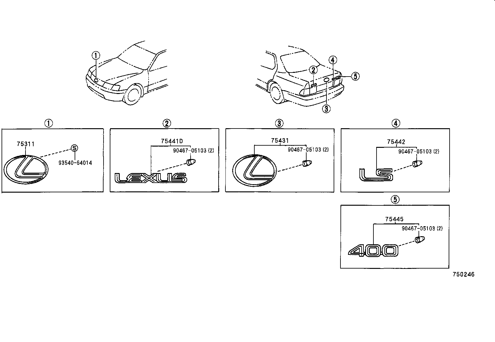 75441-50040 PLATE, LUGGAGE COMPARTMENT DOOR NAME, NO.1 product image