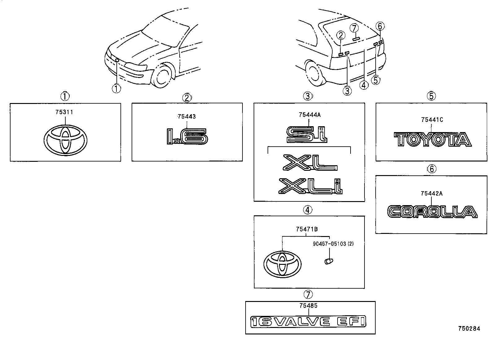 75442-1A200 PLATE, BACK DOOR NAME, NO.2 product image