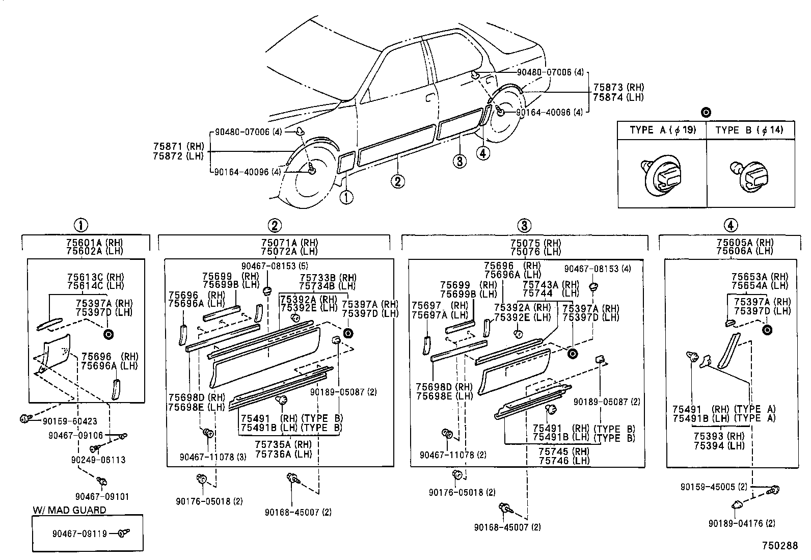75654-50030 MOULDING, QUARTER, OUTSIDE REAR LH product image