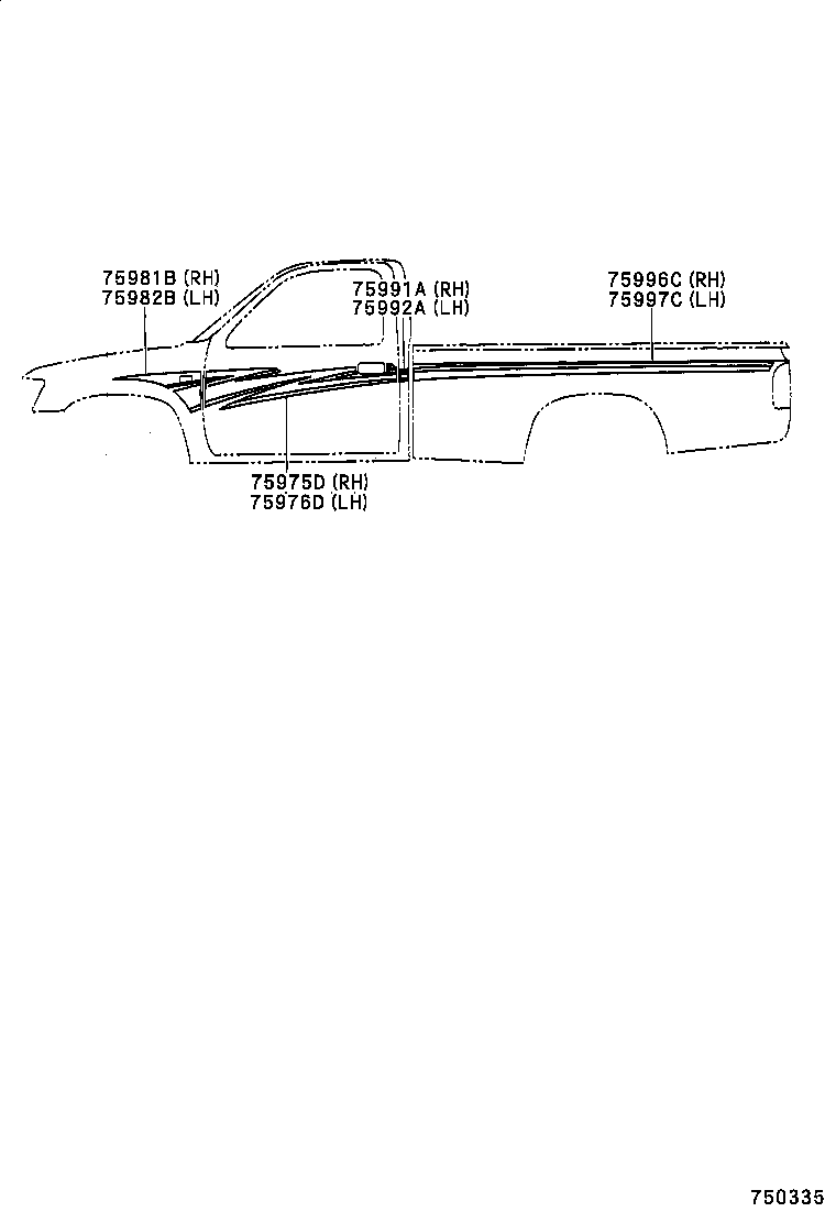 75473-35160 PLATE, BODY SIDE NAME product image