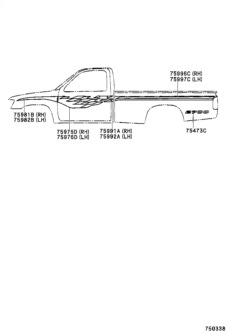 75473-35160 PLATE, BODY SIDE NAME product image