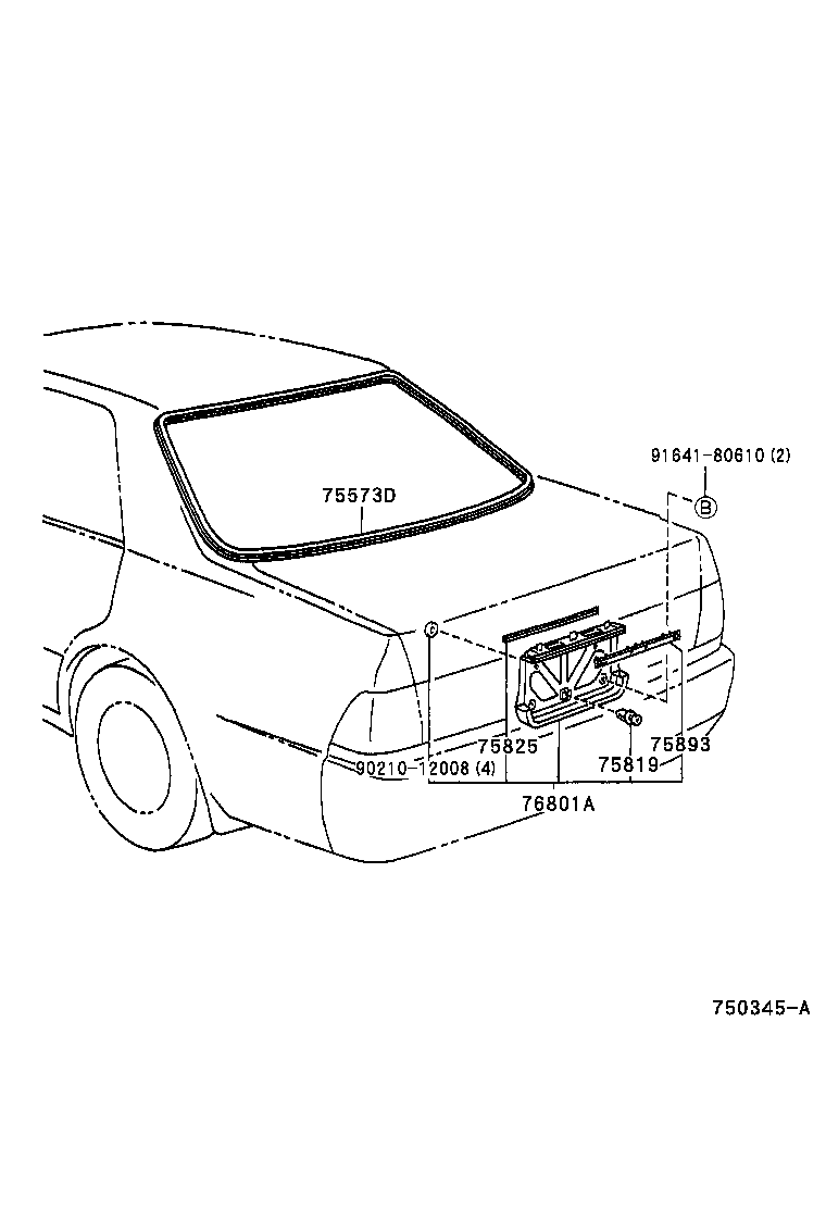 75573-30271 MOULDING, BACK WINDOW, OUTSIDE product image