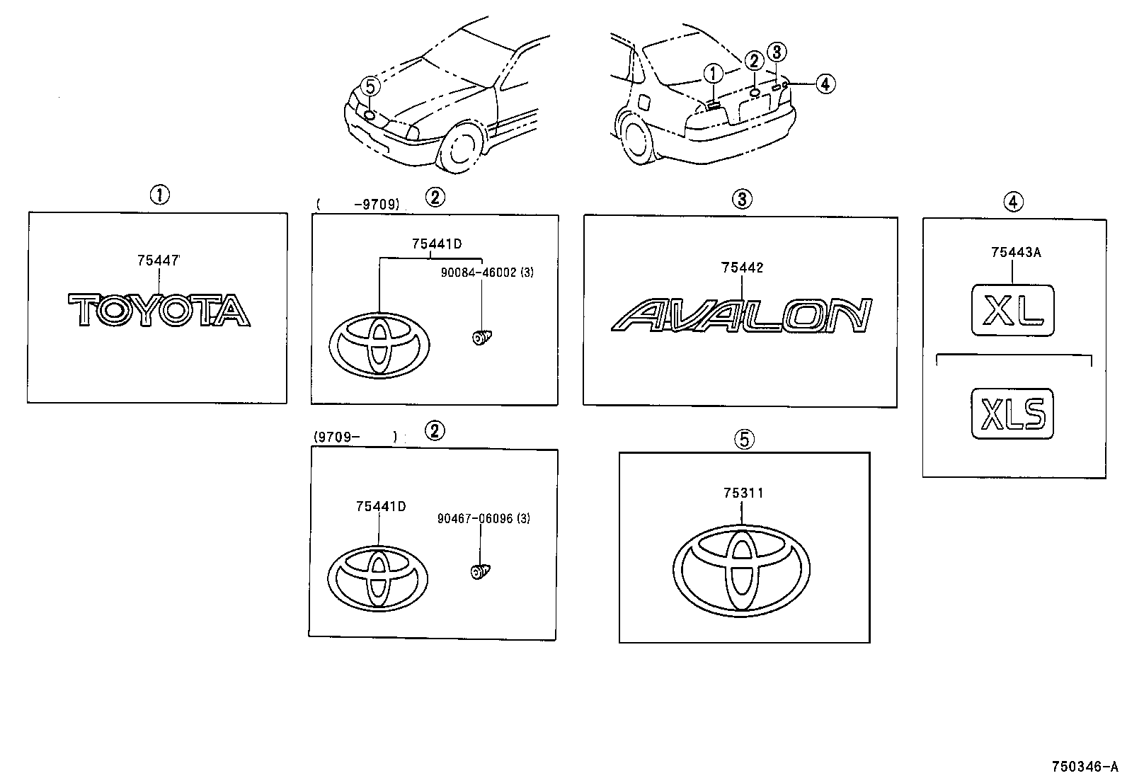 Toyota 75404-AC010 PLATE, LUGGAGE COMPARTMENT DOOR NAME, NO.1