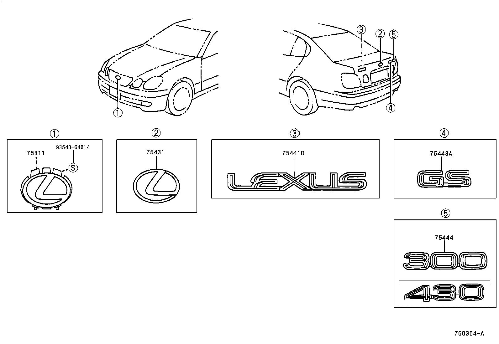 75443-30370 PLATE, LUGGAGE COMPARTMENT DOOR, NO.4 product image