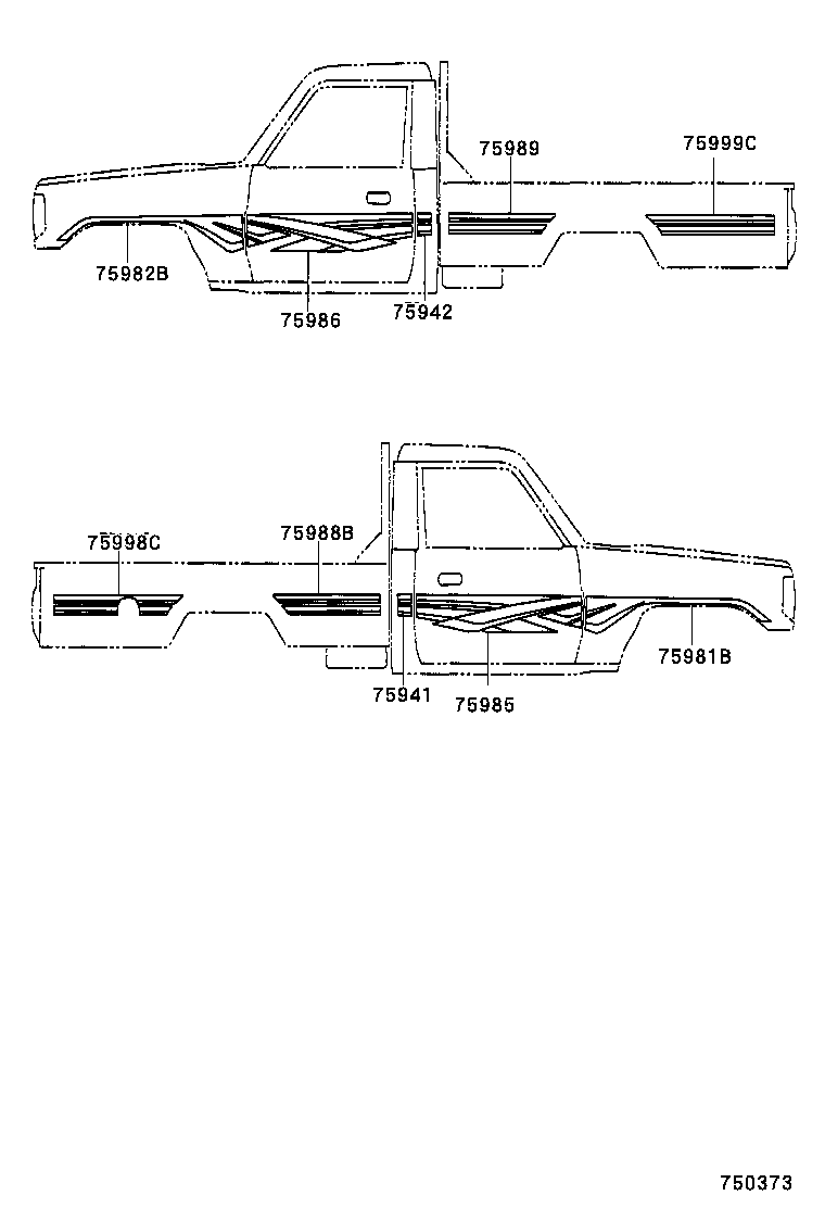 75974-60060 STRIPE, SIDE, LH NO.2(FOR LOWER) product image