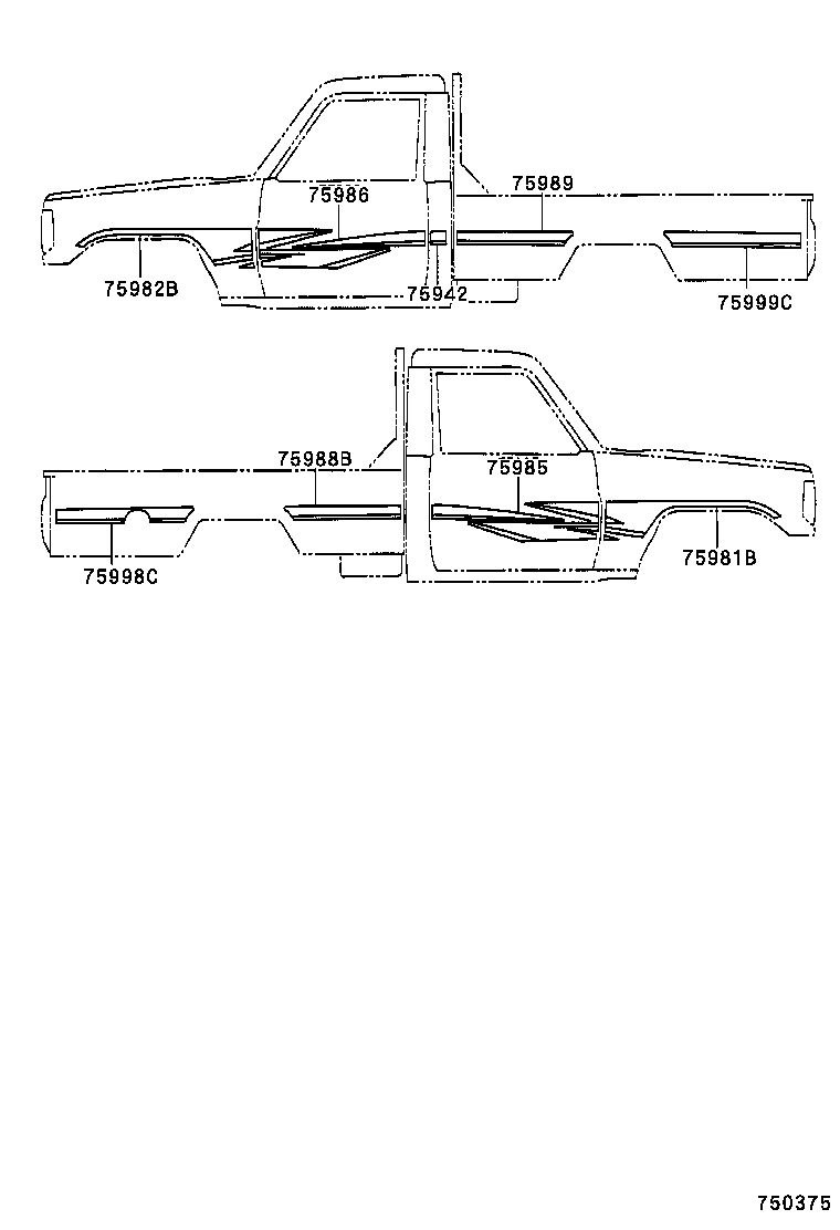 75974-60060 STRIPE, SIDE, LH NO.2(FOR LOWER) product image