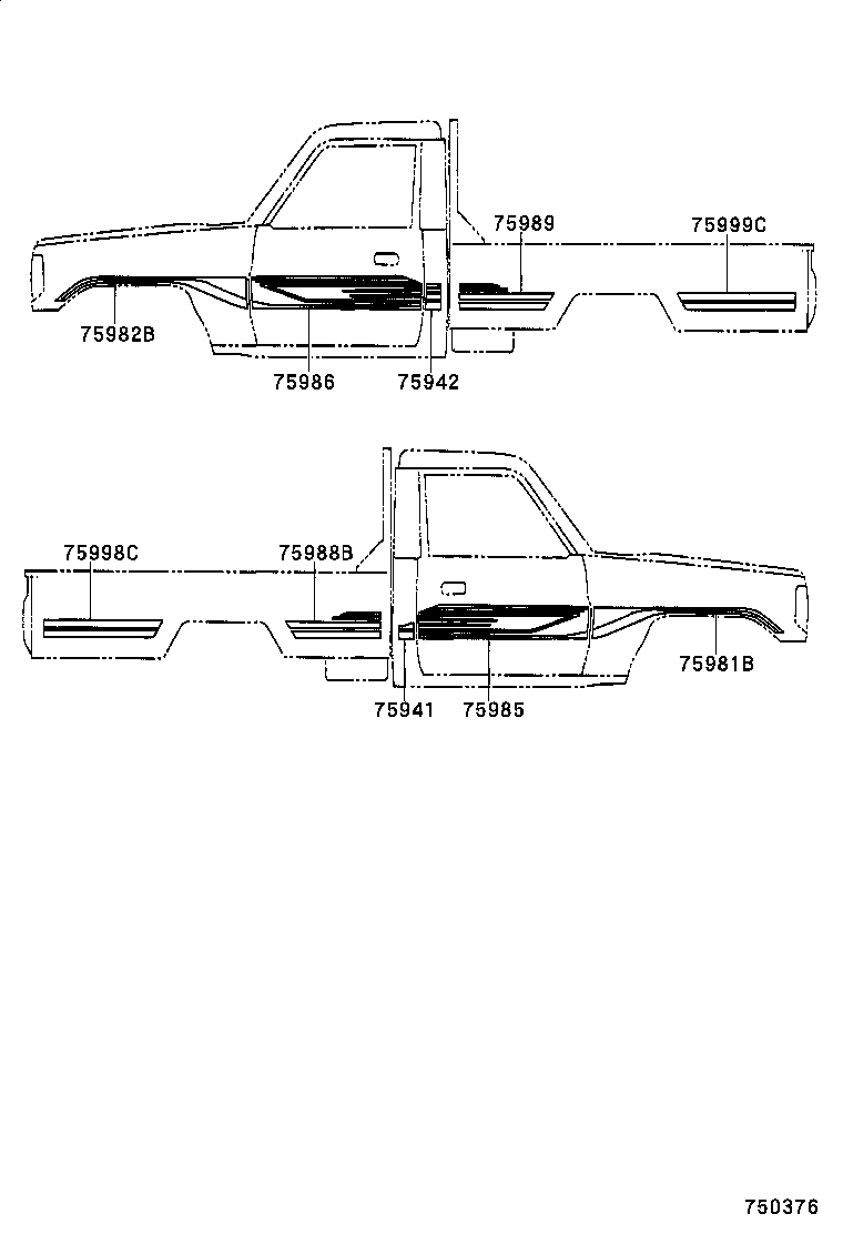 75993-60230 STRIPE, QUARTER, REAR RH product image