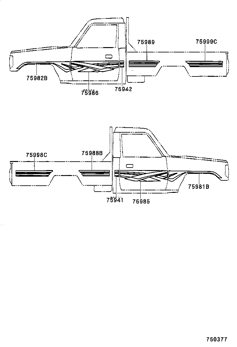 75993-60230 STRIPE, QUARTER, REAR RH product image