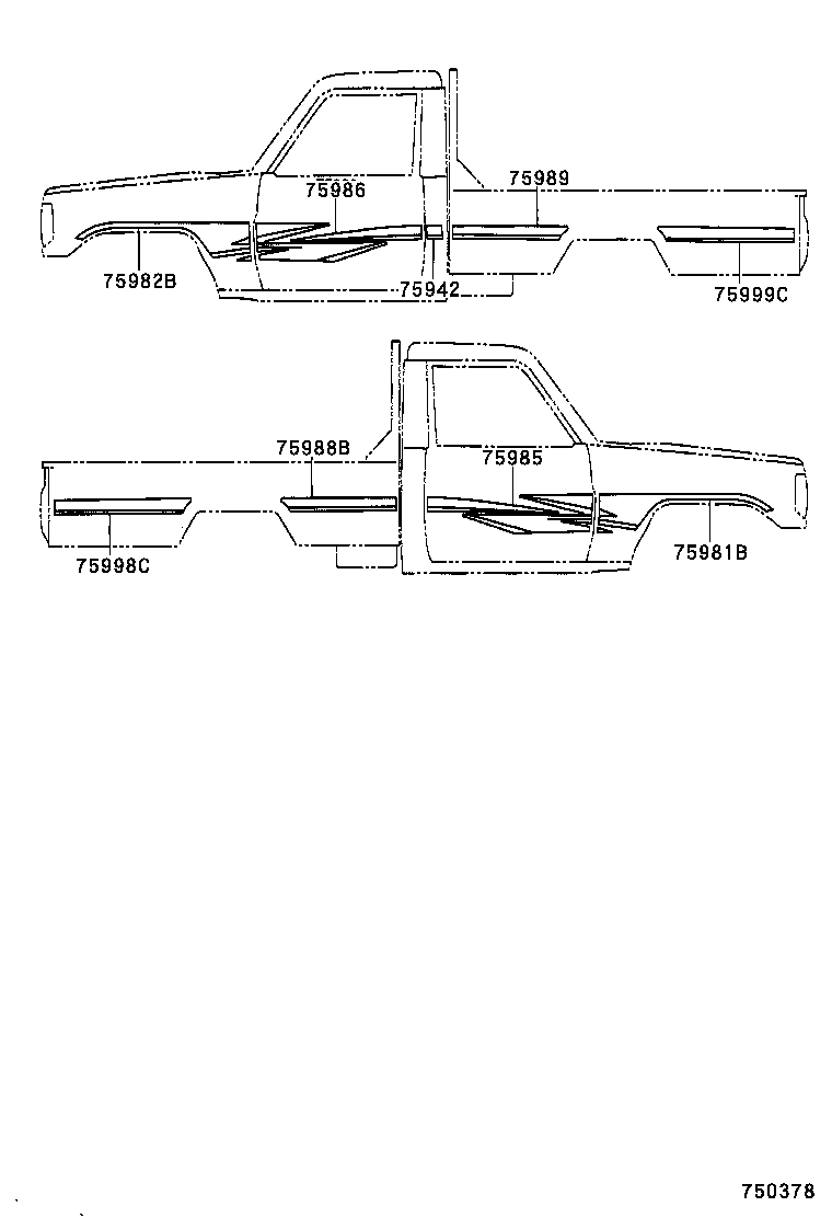 75993-60230 STRIPE, QUARTER, REAR RH product image