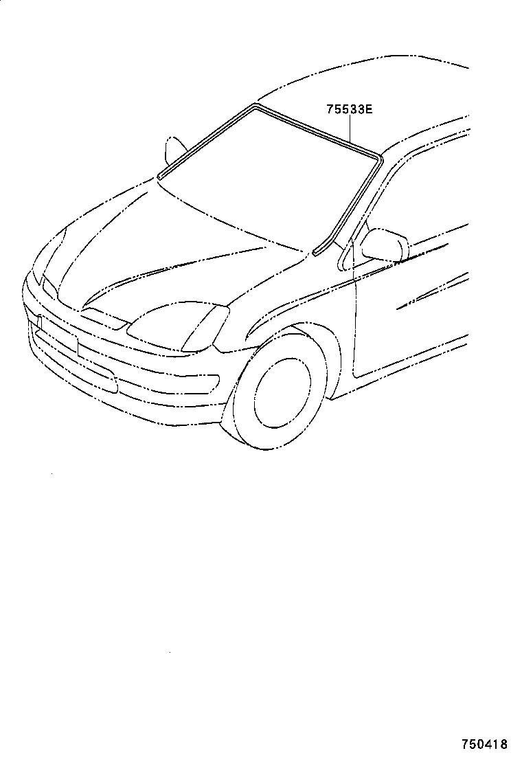 75533-47010 MOULDING, WINDSHIELD, OUTSIDE product image