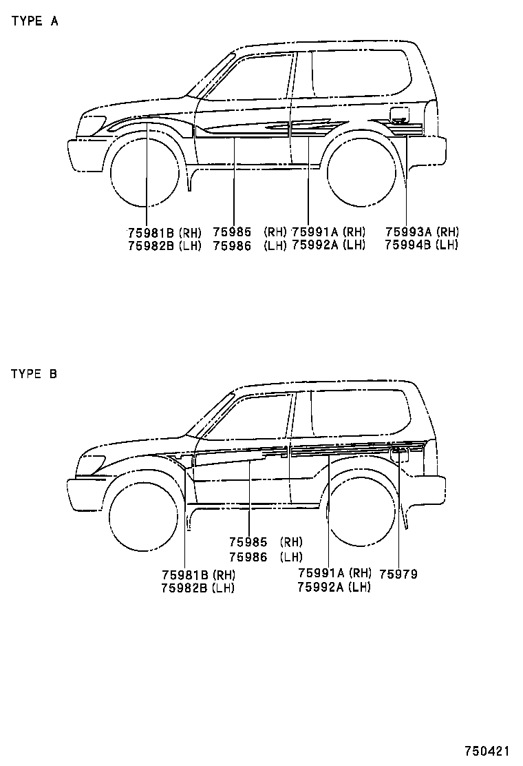 75981-60300 STRIPE, FENDER, RH product image