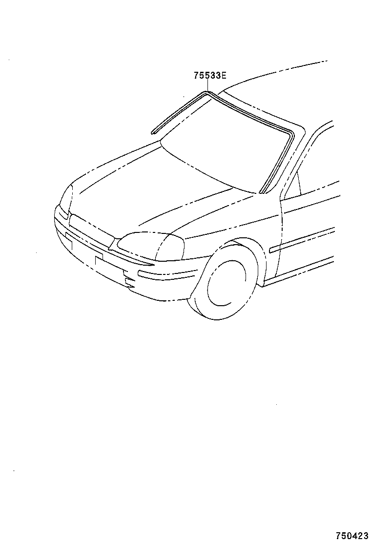 75533-10100 MOULDING, WINDSHIELD, OUTSIDE product image