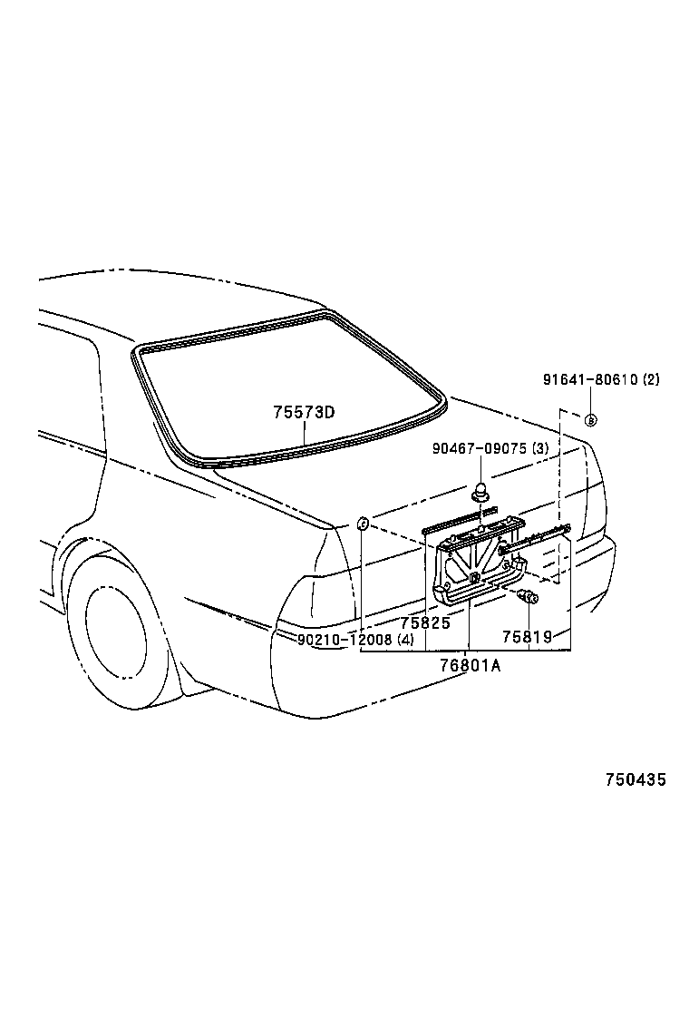 75813-30140 MOULDING, LUGGAGE COMPARTMENT DOOR product image