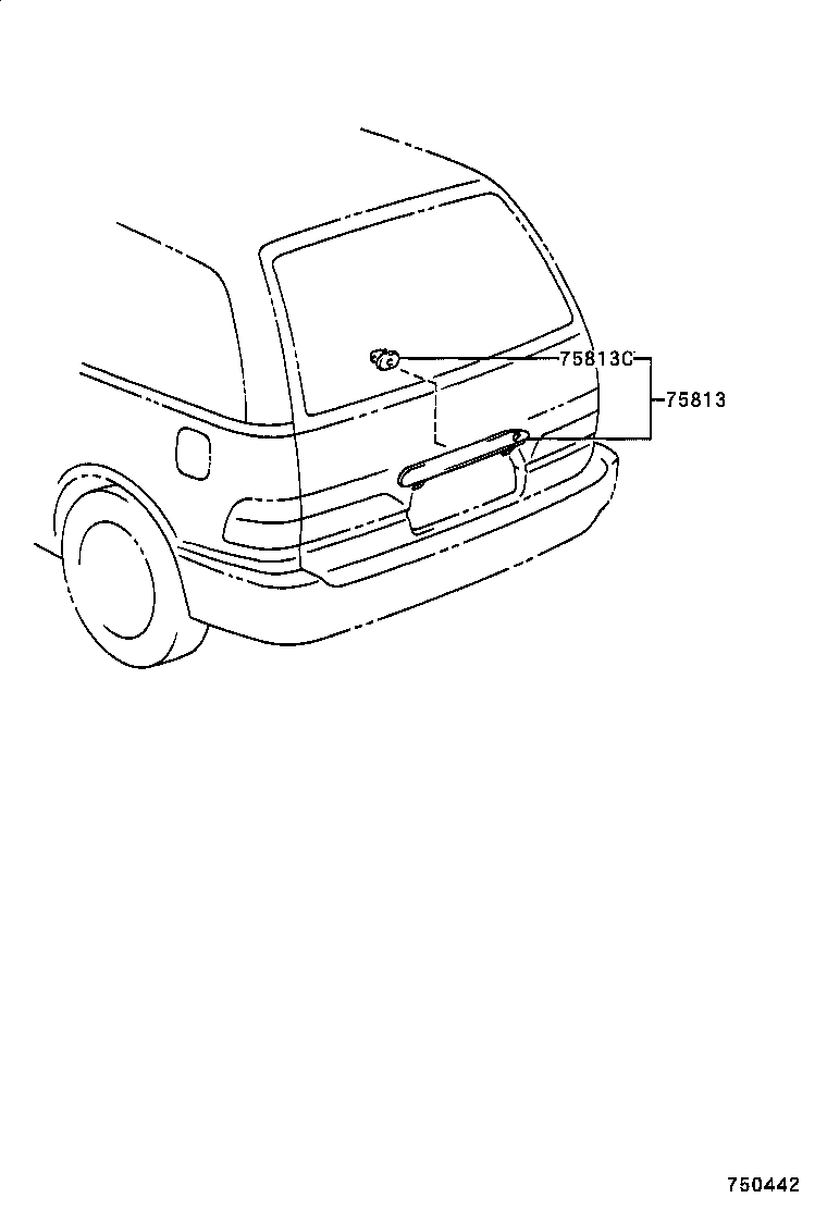 75813-28030 MOULDING, BACK DOOR product image