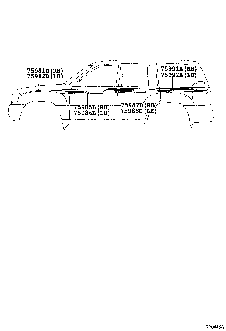 75981-60800 STRIPE, FENDER, RH product image