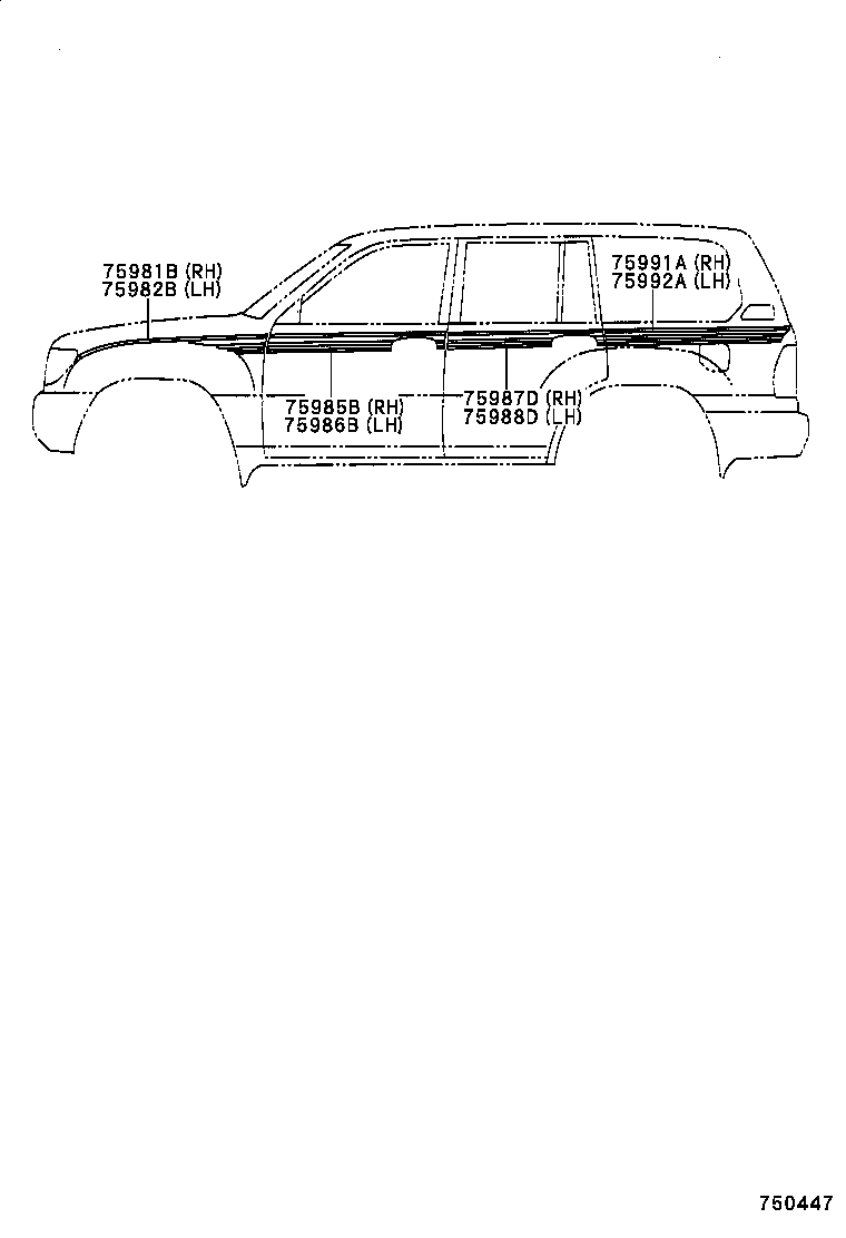 75981-60600 STRIPE, FENDER, RH product image