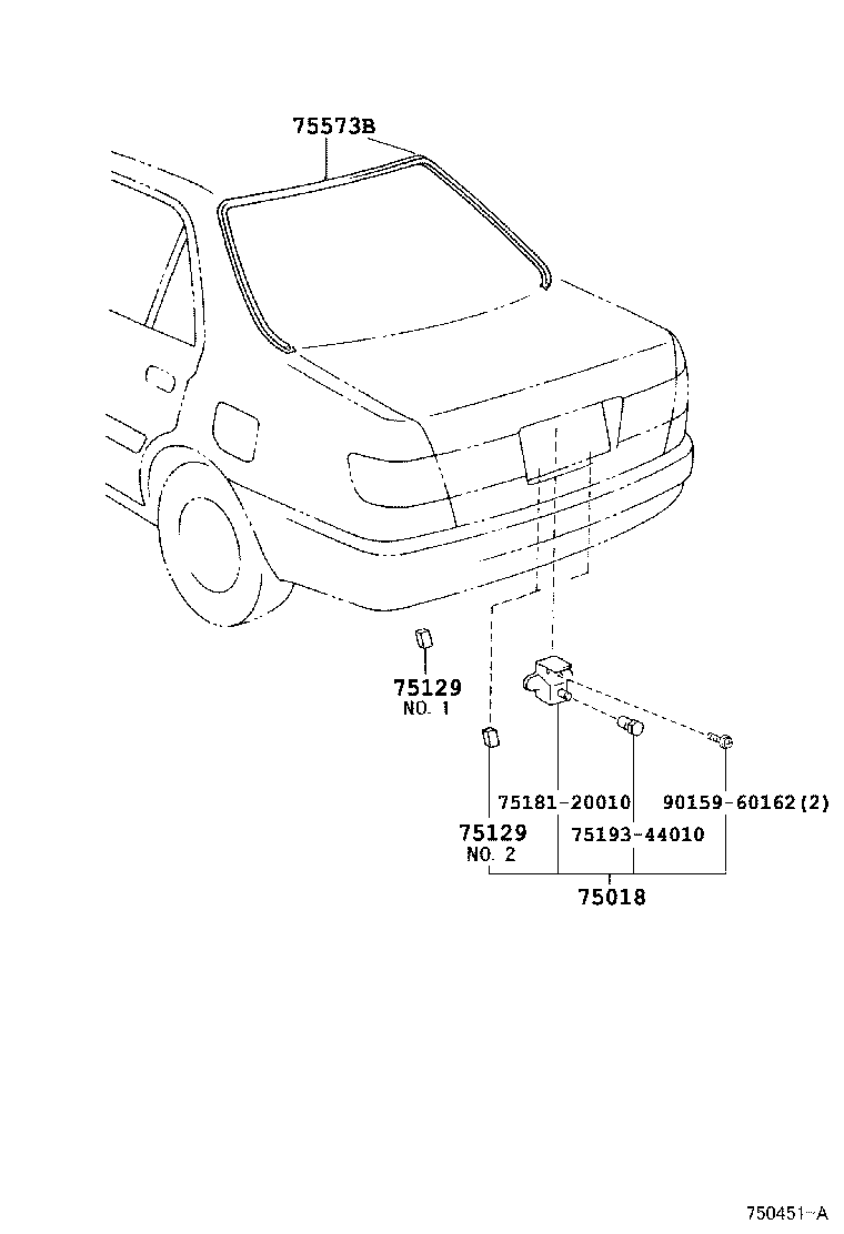 75010-20020 FRAME SUB-ASSY, REAR LICENSE PLATE product image