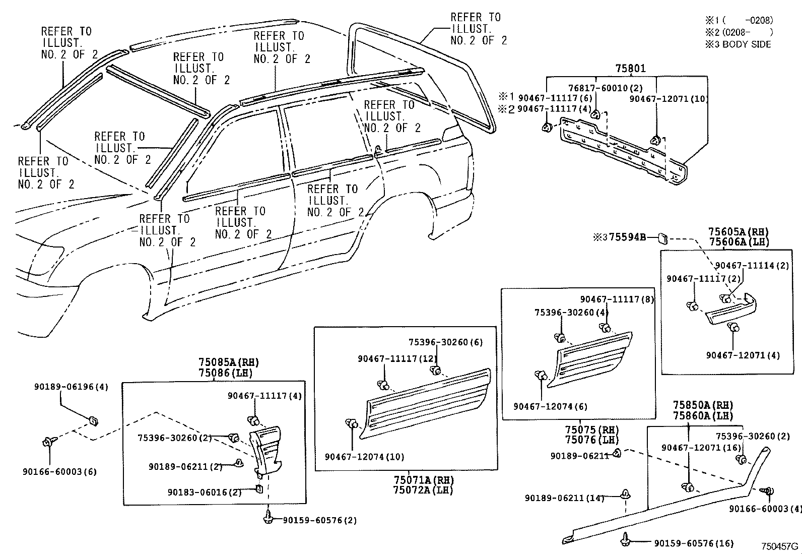 Toyota 75710-60051 MOULDING ASSY, FRONT DOOR BELT, RH