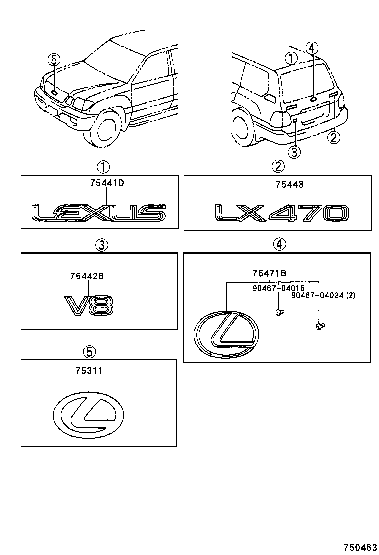 75431-24010 PLATE, REAR BODY NAME, NO.1 product image