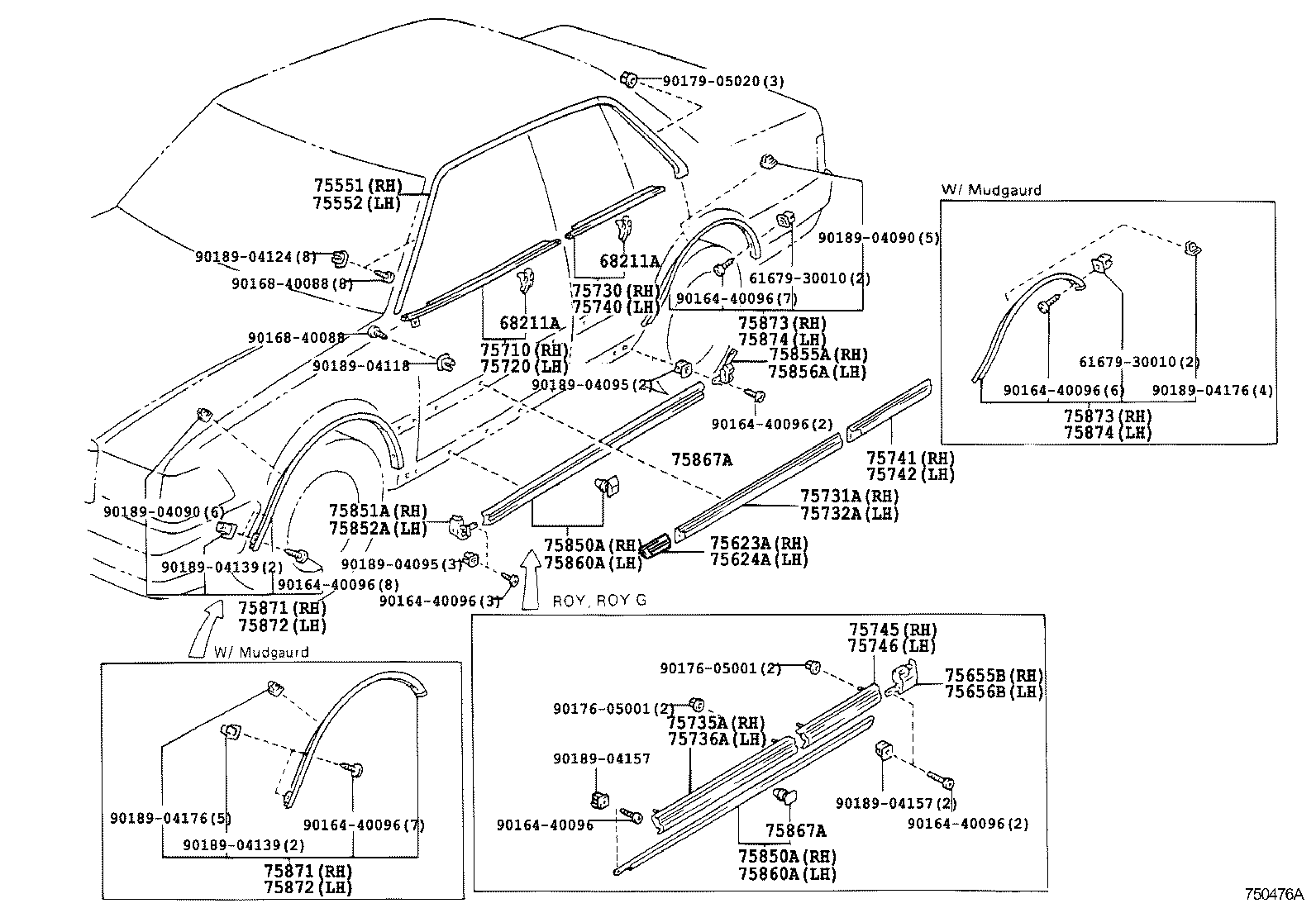75552-30300 MOULDING, ROOF DRIP SIDE FINISH, LH product image