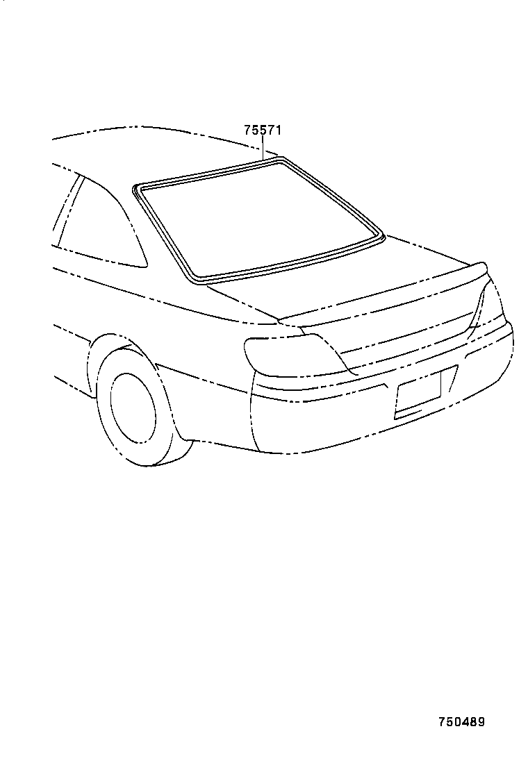 75571-06030 MOULDING, BACK WINDOW, OUTSIDE UPPER product image