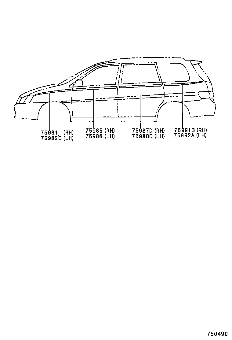 75982-44030 STRIPE, FENDER, LH product image