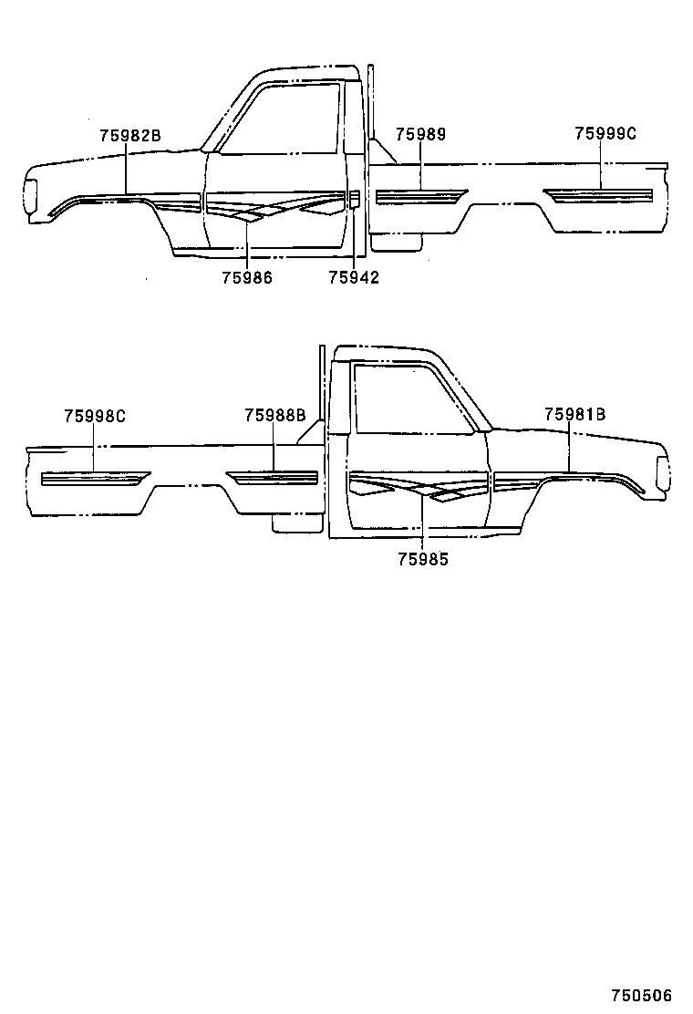 75993-60230 STRIPE, QUARTER, REAR RH product image