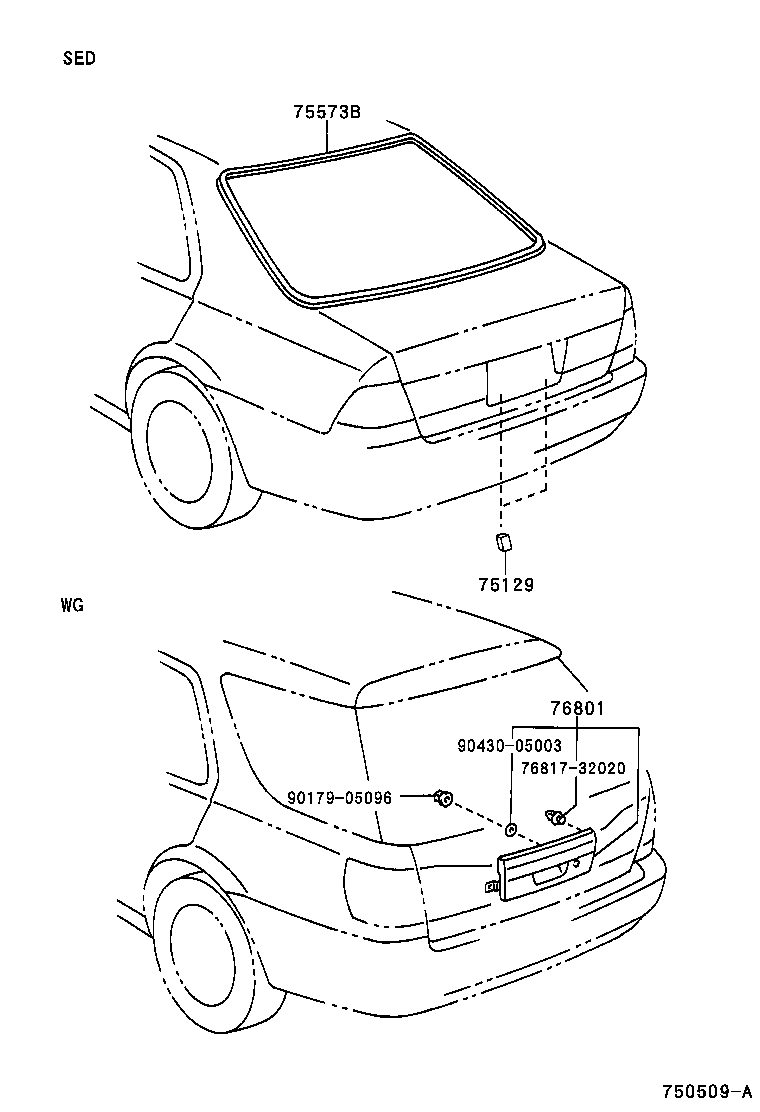 75573-32160 MOULDING, BACK WINDOW, OUTSIDE product image