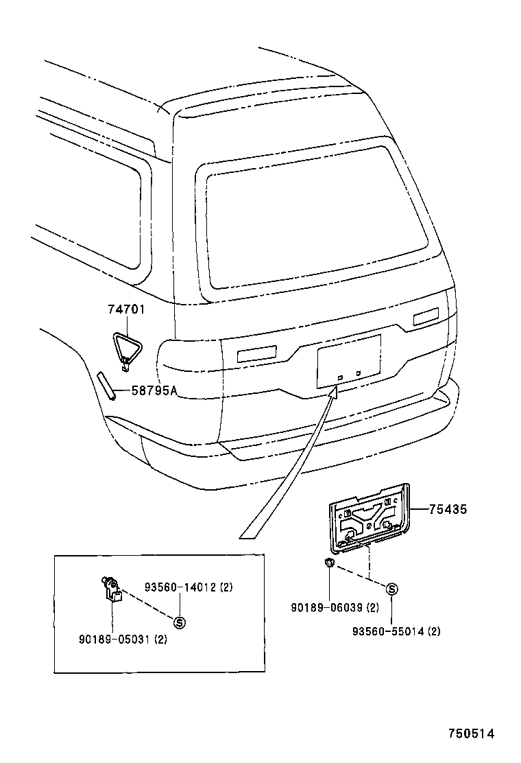 75435-28010 ORNAMENT, BACK DOOR product image