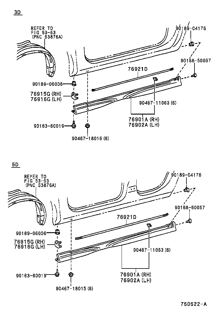 75606-42902 MOULDING, QUARTER, OUTSIDE LH product image
