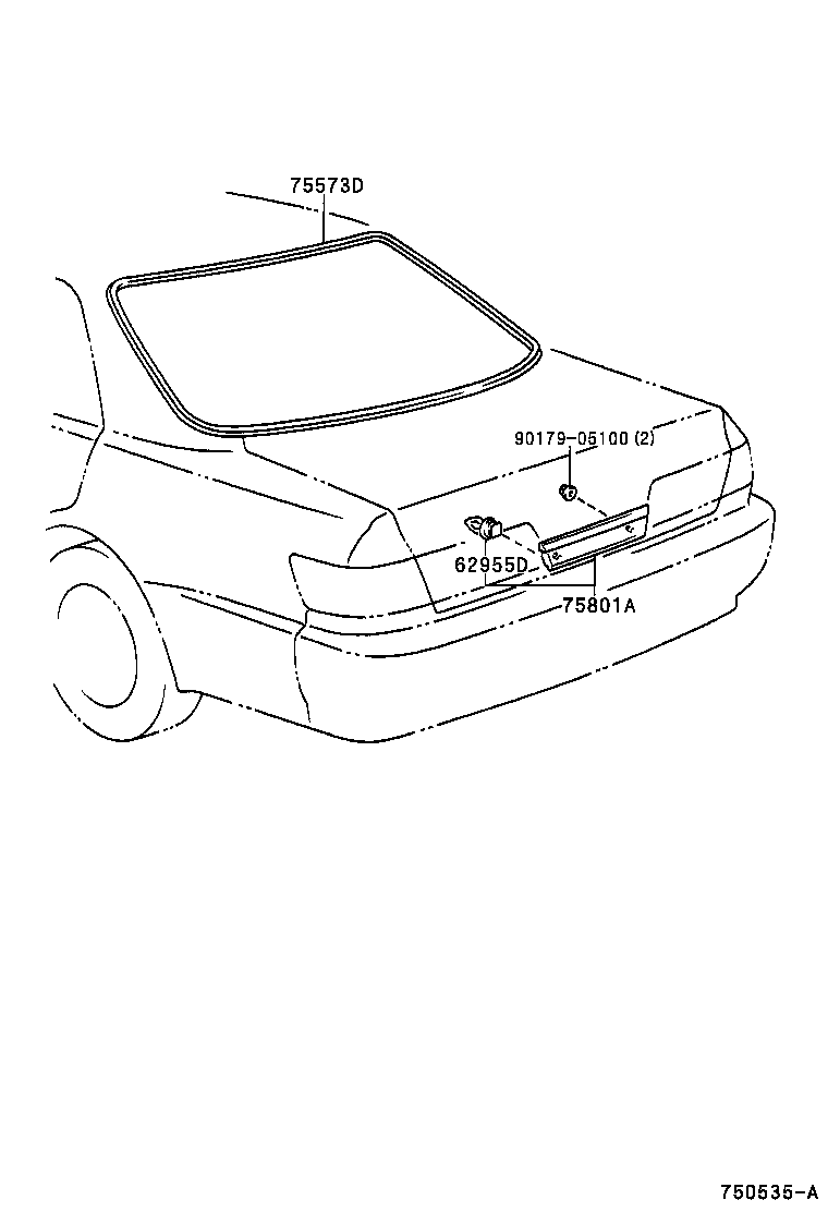 75573-22080 MOULDING, BACK WINDOW, OUTSIDE product image