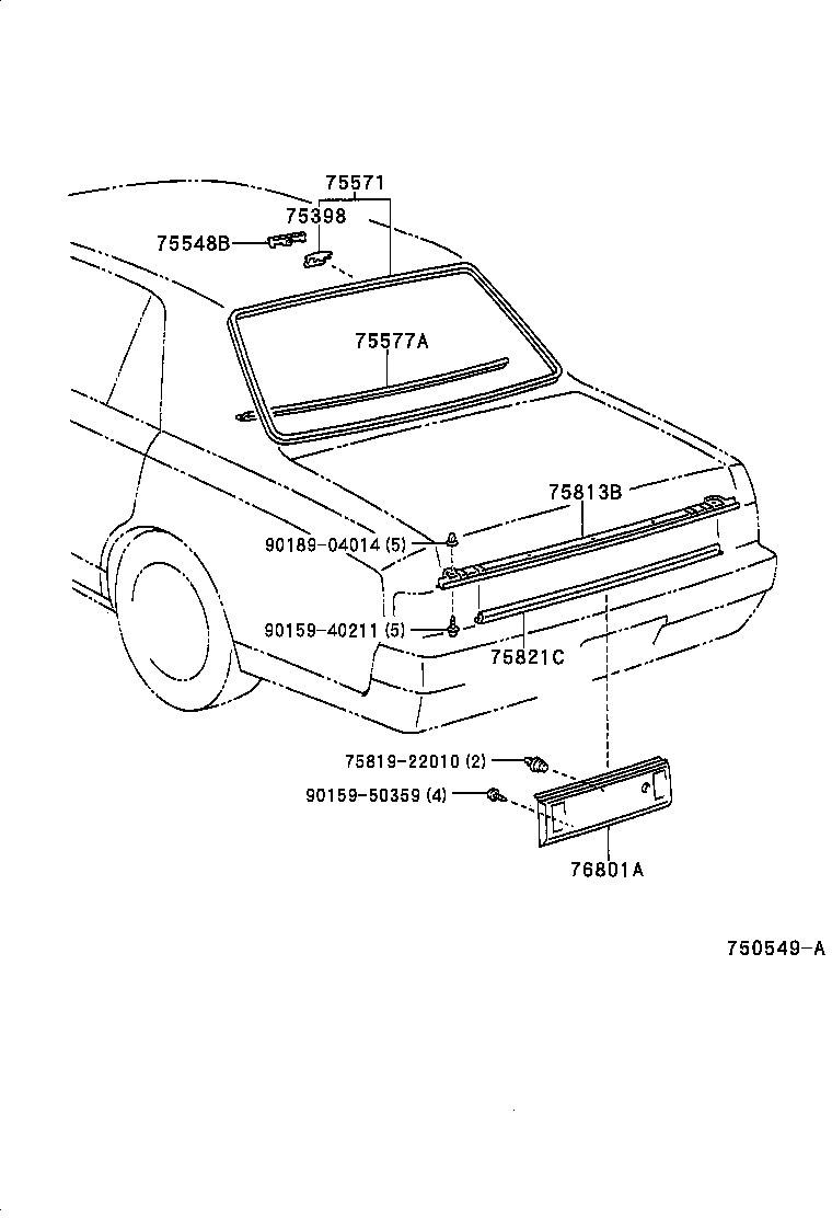 75813-40010 MOULDING, LUGGAGE COMPARTMENT DOOR product image