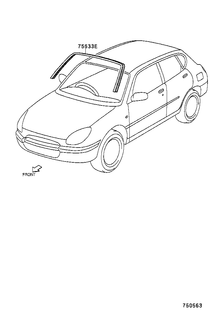75533-97201 MOULDING, WINDSHIELD, OUTSIDE product image