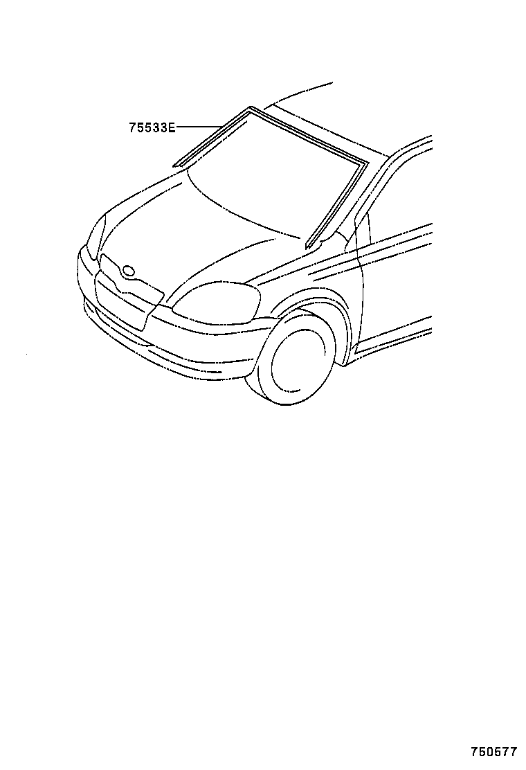 75533-52040 MOULDING, WINDSHIELD, OUTSIDE product image