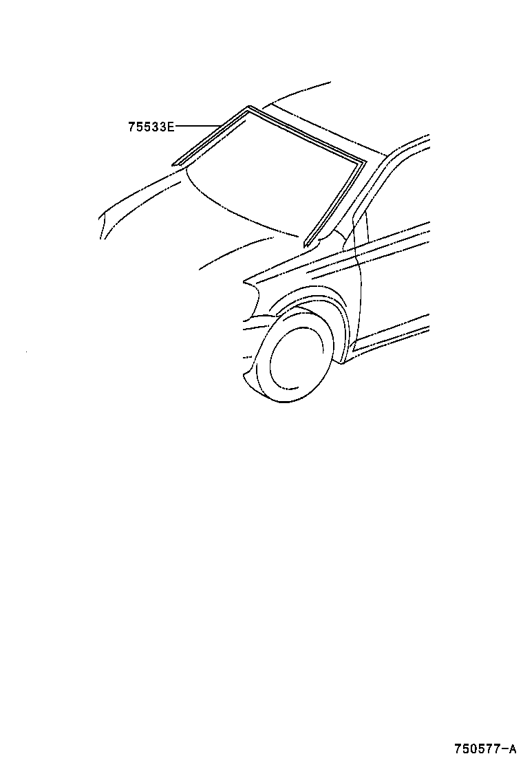 75533-0D030 MOULDING, WINDSHIELD, OUTSIDE product image