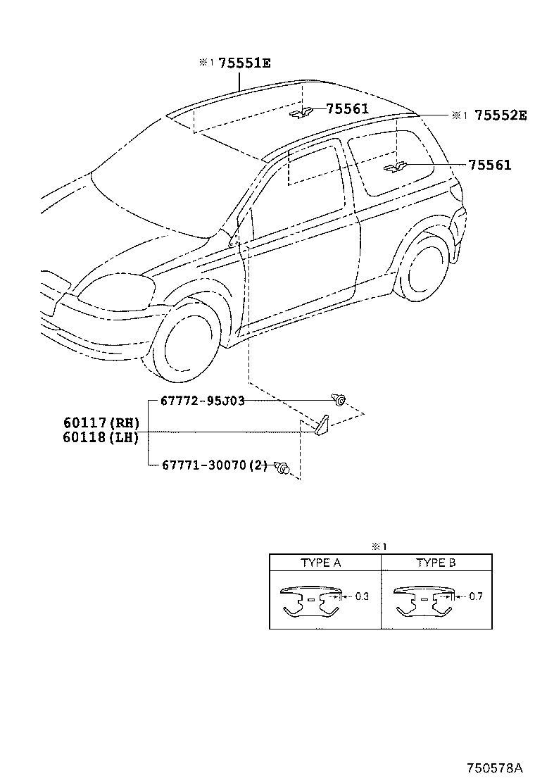 Toyota 60117-0D010 COVER SUB-ASSY, FRONT PILLAR, UPR RH