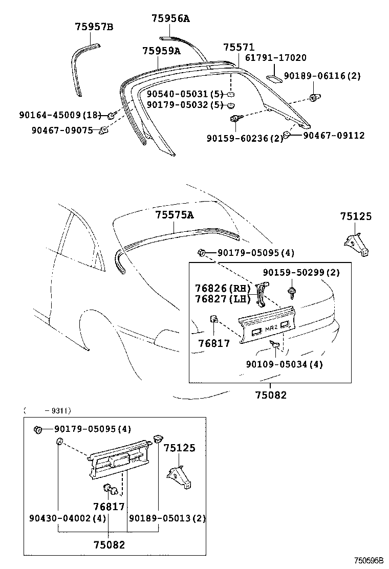75082-17040 PANEL SUB-ASSY, LOWER BACK FINISH, CENTER product image