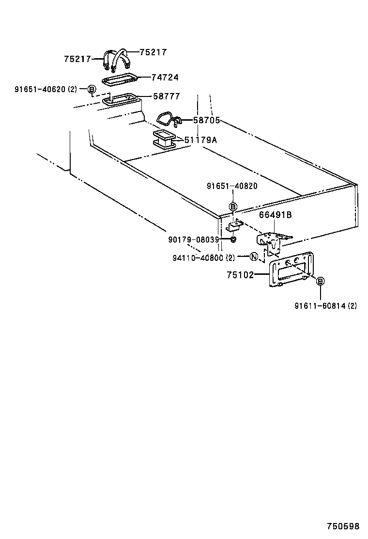 66493-37040 STAY SUB-ASSY, LICENSE PLATE BRACKET product image
