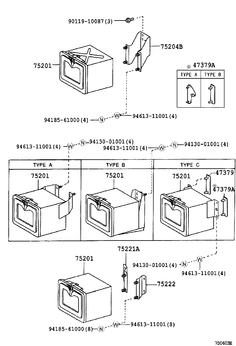 75209-37030 BASE SUB ASSY, JACK HOLDER product image