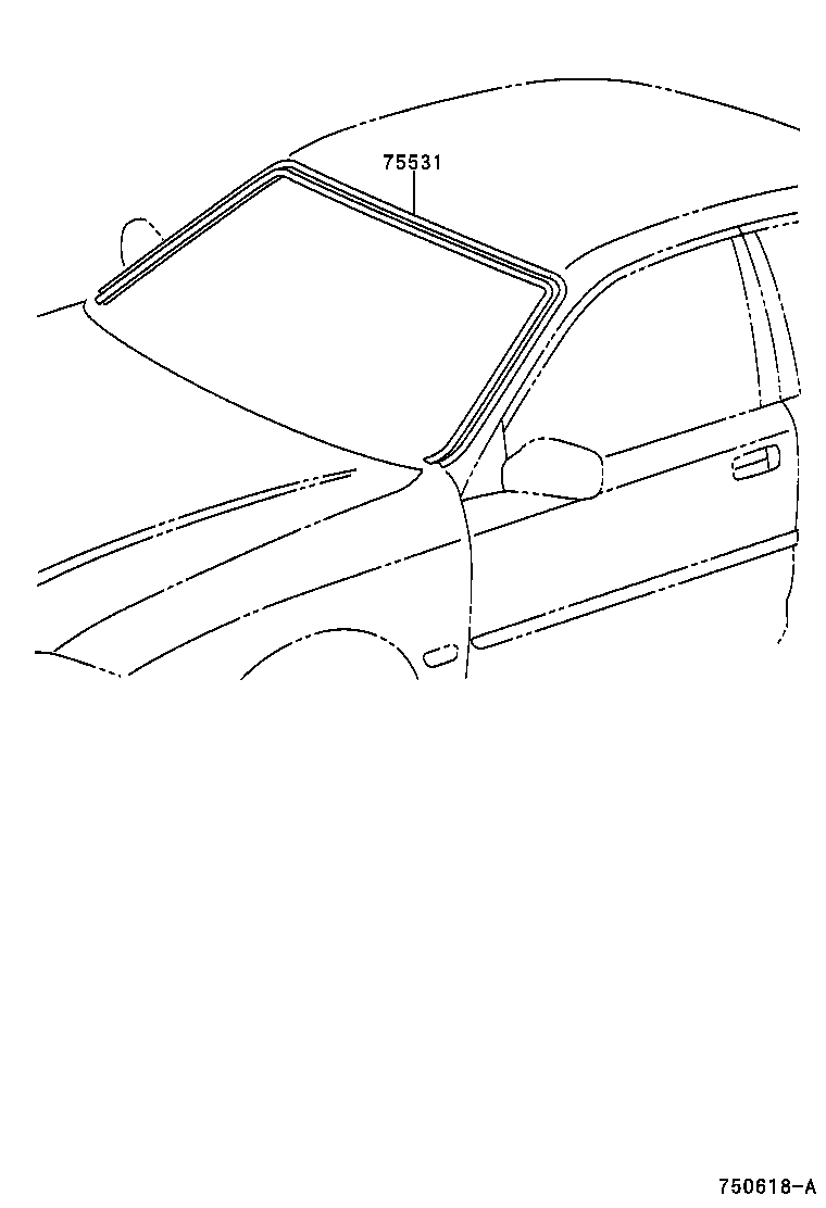 75531-AC010 MOULDING, WINDSHIELD, OUTER UPPER product image