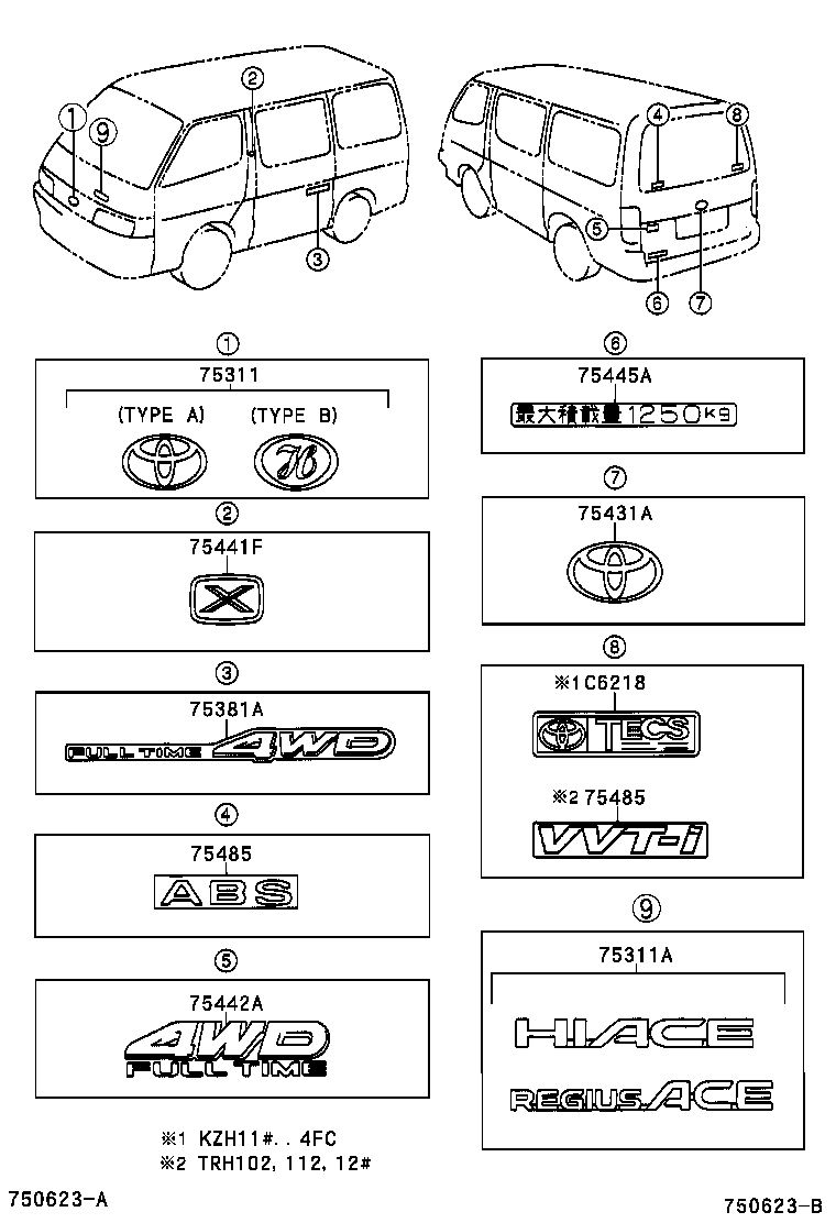 75441-26190 PLATE, FRONT NAME, NO.1 product image