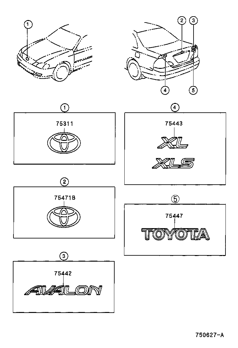 Toyota 75441-AC030 EMBLEM, RADIATOR GRILLE (OR FRONT PANEL)