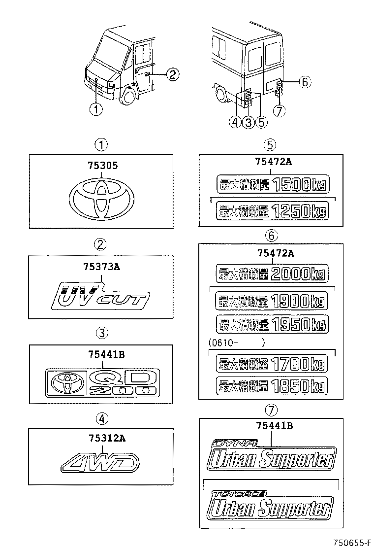 75331-25011 EMBLEM, HOOD product image