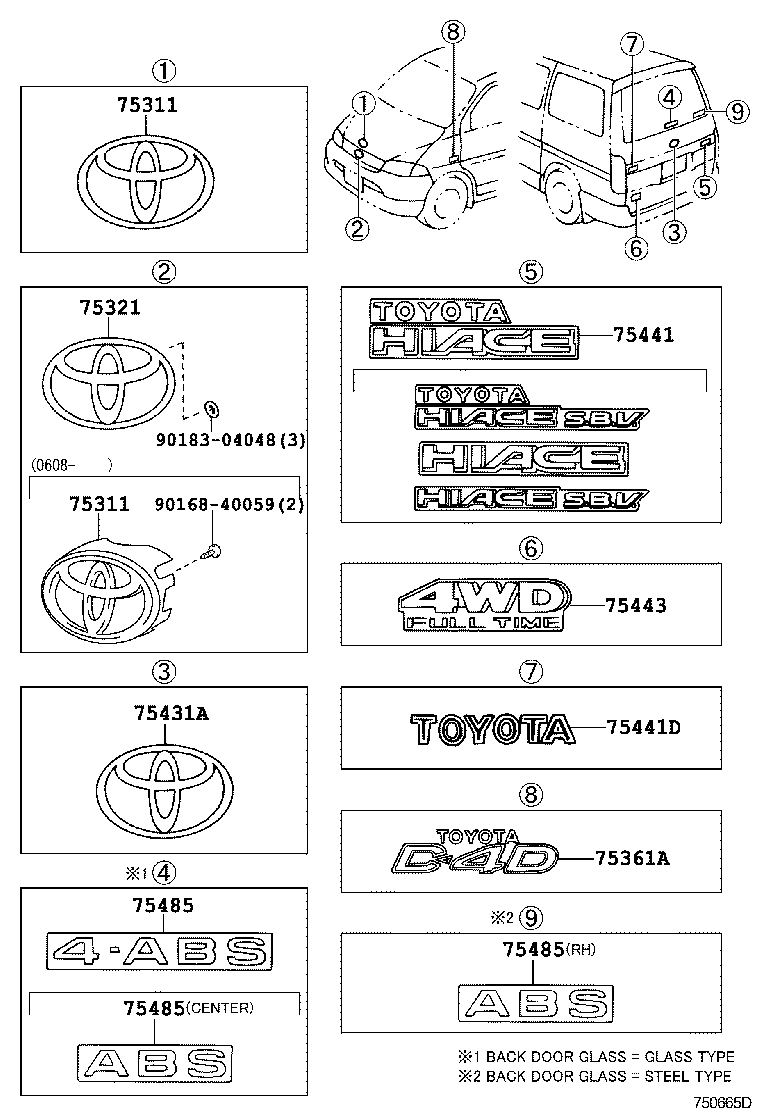 75331-26010 EMBLEM, RADIATOR GRILLE (OR FRONT PANEL) product image