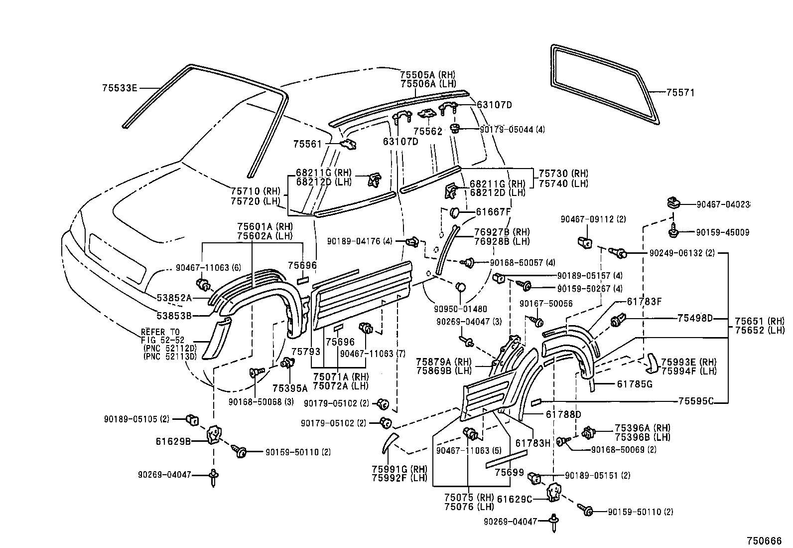 75606-42902 MOULDING, QUARTER, OUTSIDE LH product image